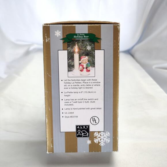 ALSV Electric Candle Lamp Christmas Santa Teddy Bear Lighted Holiday Decor - Picture 12 of 16